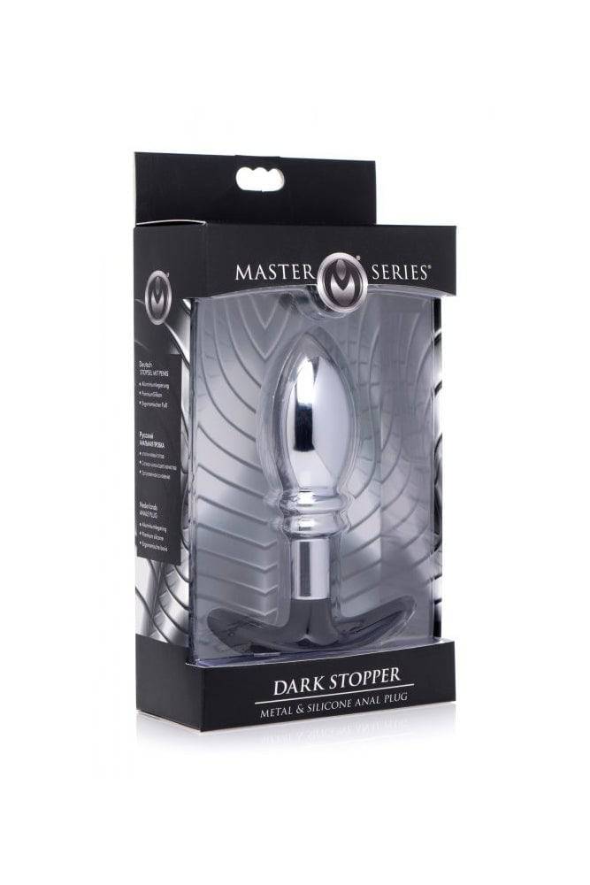 XR Brands - Master Series - Dark Stopper Metal and Silicone Anal Plug - Image 2