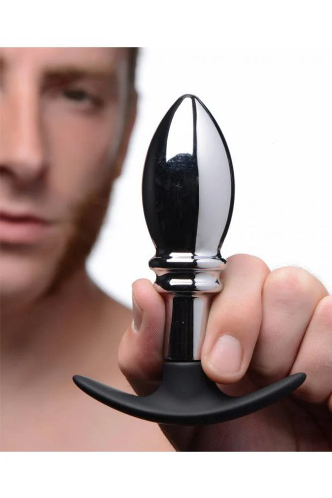 XR Brands - Master Series - Dark Stopper Metal and Silicone Anal Plug - Image 3