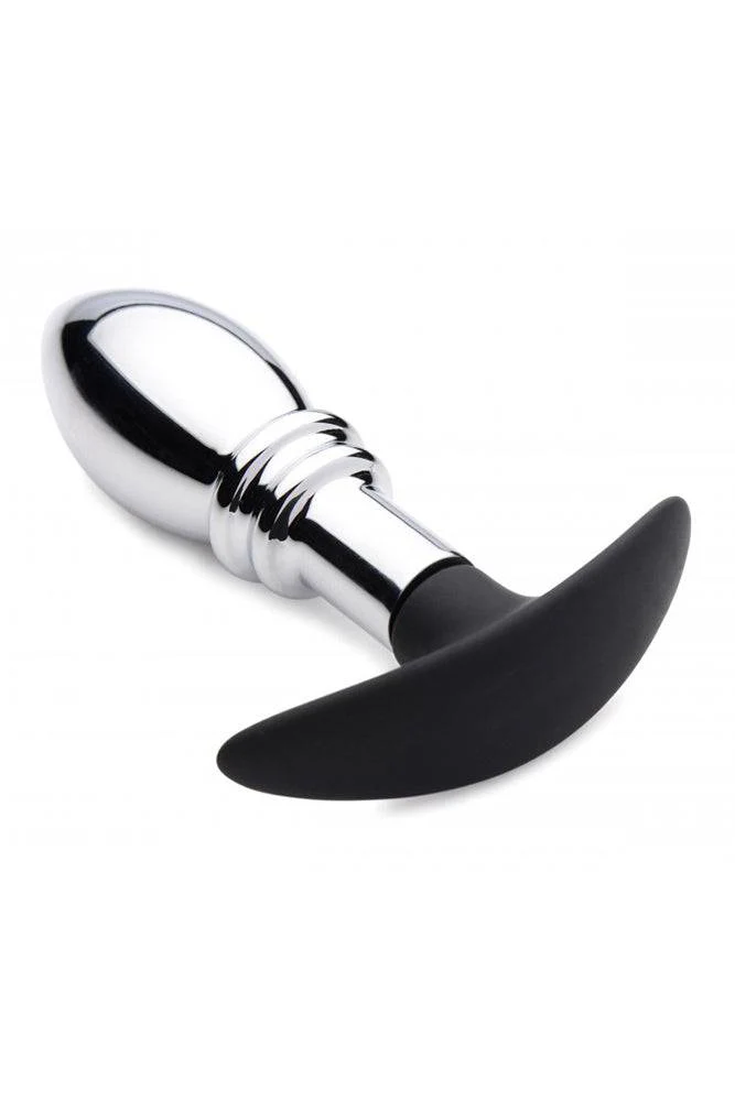 XR Brands - Master Series - Dark Stopper Metal and Silicone Anal Plug - Image 5