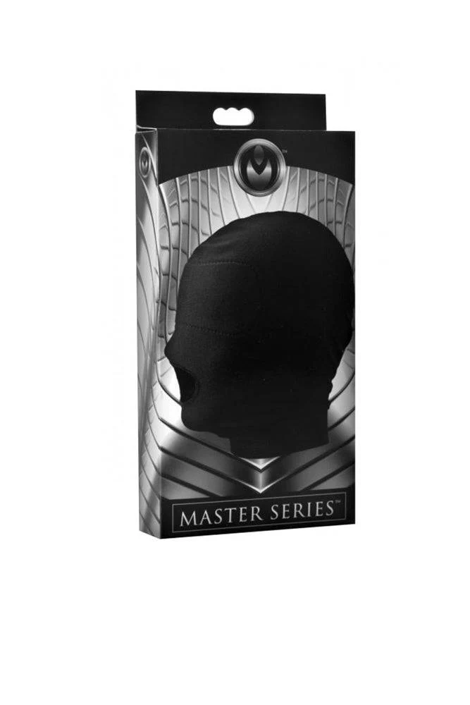 XR Brands - Master Series - Disguise - Open Mouth Hood with Padded Blindfold - Black - Image 4
