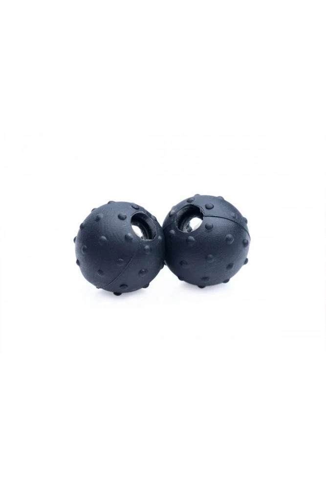 XR Brands - Master Series - Dragon's Orbs Nubbed Silicone Magnetic Balls - Black