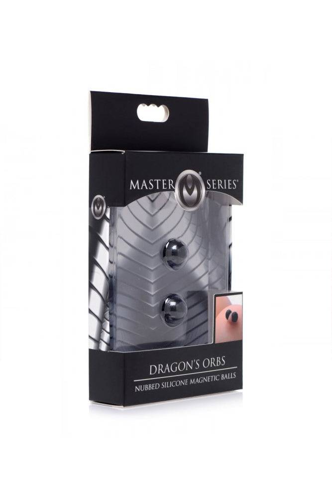 XR Brands - Master Series - Dragon's Orbs Nubbed Silicone Magnetic Balls - Black - Image 2