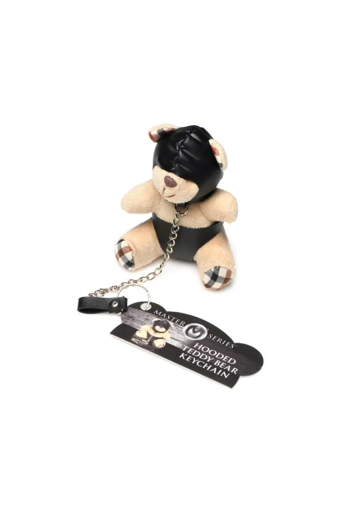 XR Brands - Master Series - Hooded Teddy Bear Keychain - Brown - Image 3