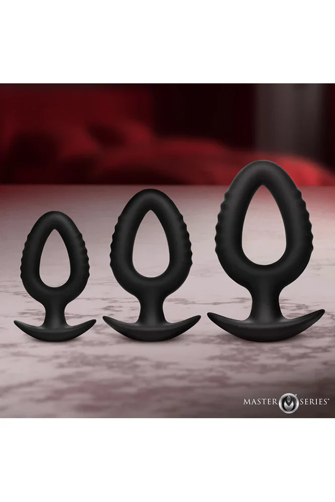 XR Brands - Master Series - Pop Plugs 3 Piece Hollow Silicone Anal Trainer Set - Image 6