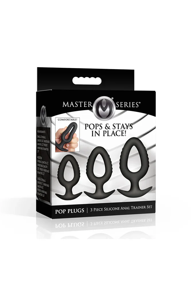 XR Brands - Master Series - Pop Plugs 3 Piece Hollow Silicone Anal Trainer Set - Image 7
