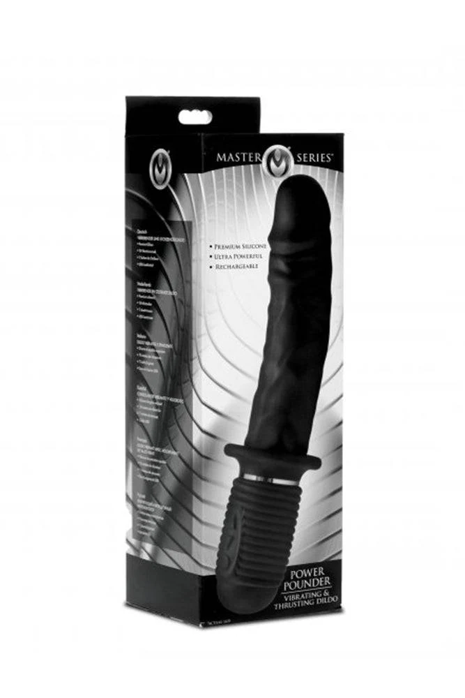 XR Brands - Master Series - Power Pounder Vibrating and Thrusting Silicone Dildo - Image 7