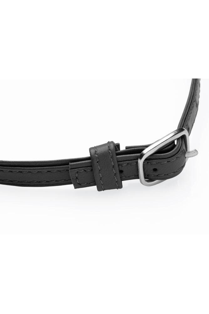 XR Brands - Master Series - Sex Pet Slim Black Leather Collar with O-Ring - Image 5