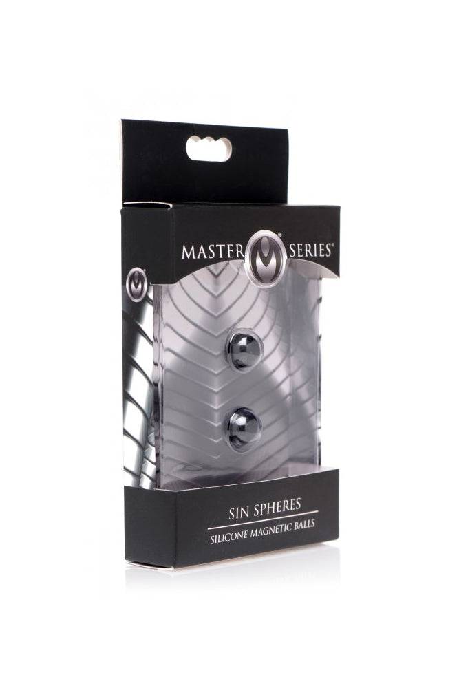 XR Brands - Master Series - Sin Spheres Silicone Magnetic Balls - Black - Image 4