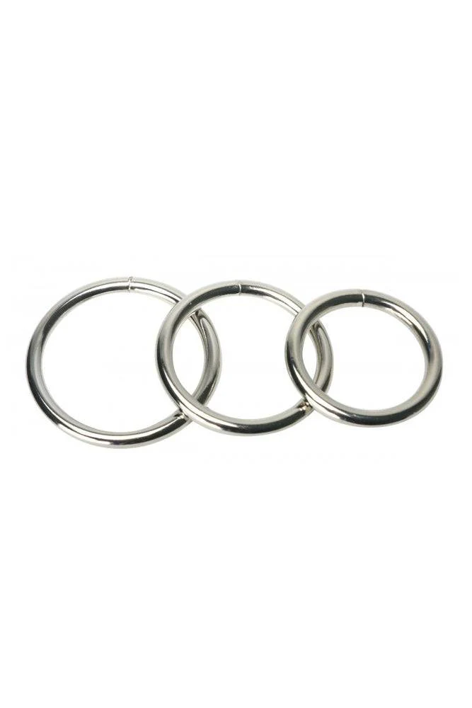 XR Brands - Master Series - Trine Steel Cock Ring Collection - Silver