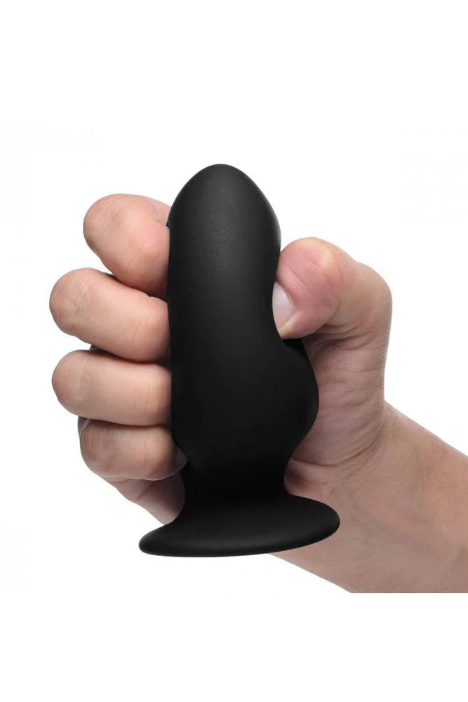 XR Brands - Squeeze-It - Squeezable Silicone Anal Plug - Small - Black