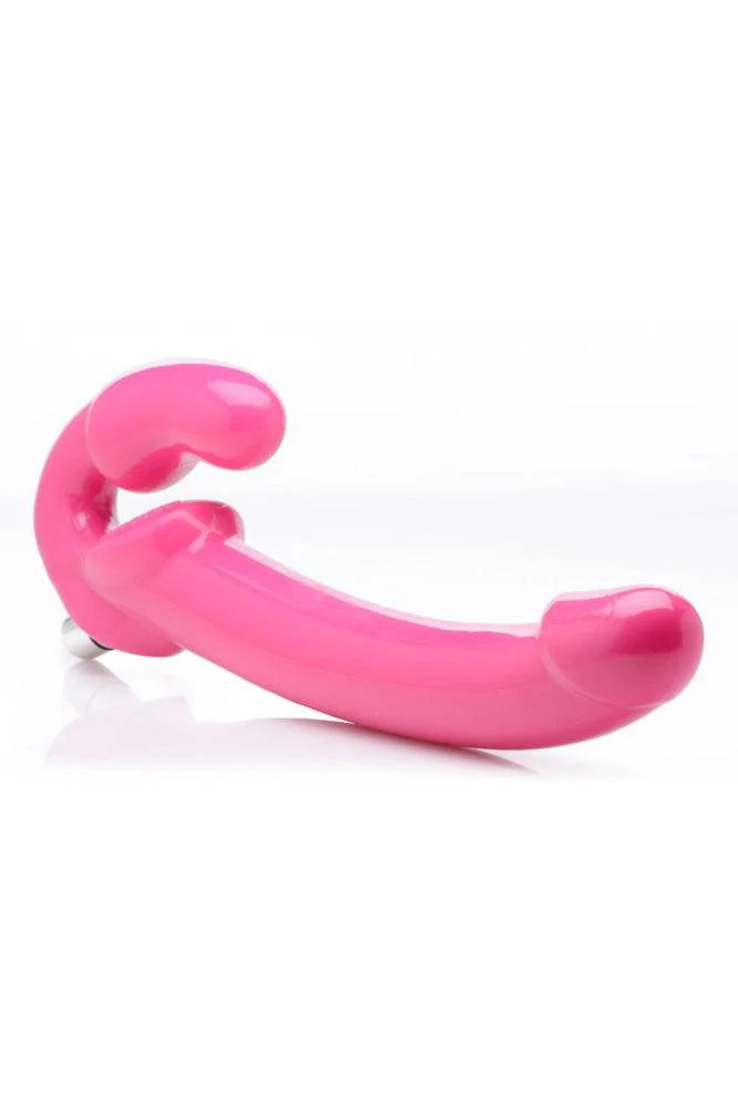 XR Brands - Strap U - 7X Revolver Slim 8 Inch Vibrating Strapless Strap-on - Pink