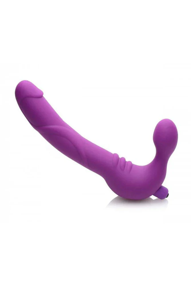 XR Brands - Strap U - Royal Revolver Vibrating Strapless Silicone Strap On Dildo - Purple