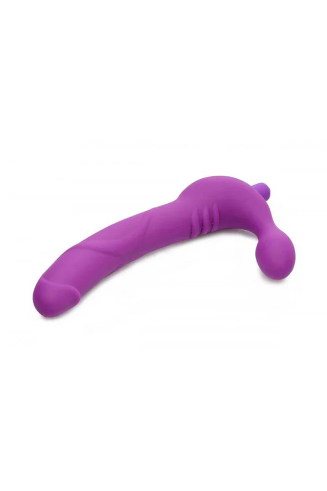 XR Brands - Strap U - Royal Revolver Vibrating Strapless Silicone Strap On Dildo - Purple - Image 2