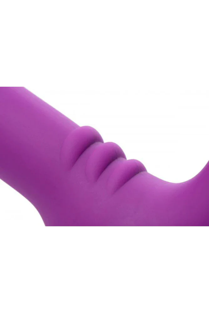 XR Brands - Strap U - Royal Revolver Vibrating Strapless Silicone Strap On Dildo - Purple - Image 4