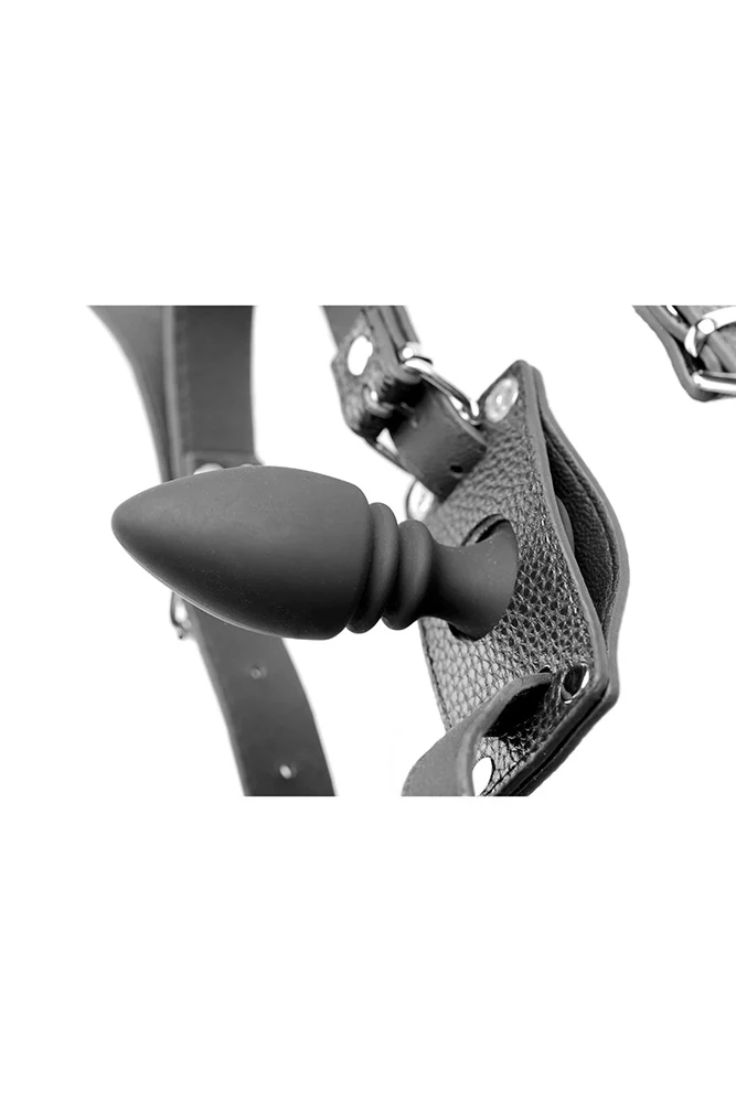 XR Brands - Strict - Cock Ring Harness with Silicone Anal Plug - Image 3