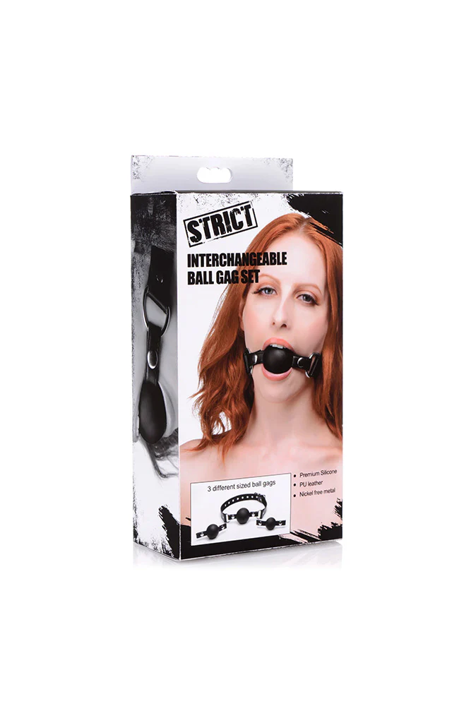 XR Brands - Strict - Interchangeable Silicone Ball Gag Set - Image 6