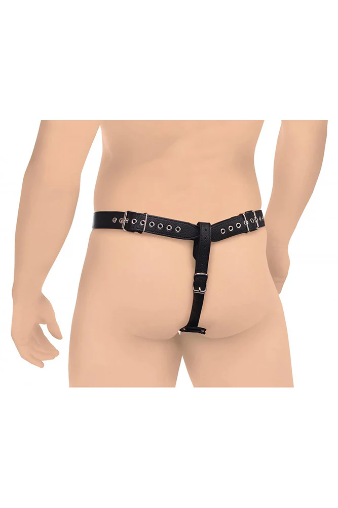 XR Brands - Strict - Male Chastity Harness with Silicone Anal Plug - Image 4