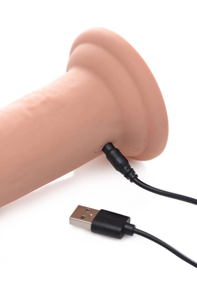 XR Brands - Swell 7X  8.5" Inflatable Vibrating Silicone Dildo - Beige - Image 9