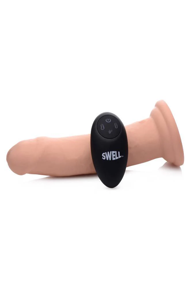 XR Brands - Swell 7X Inflatable Vibrating Silicone Dildo - 7 Inch - Beige - Image 7