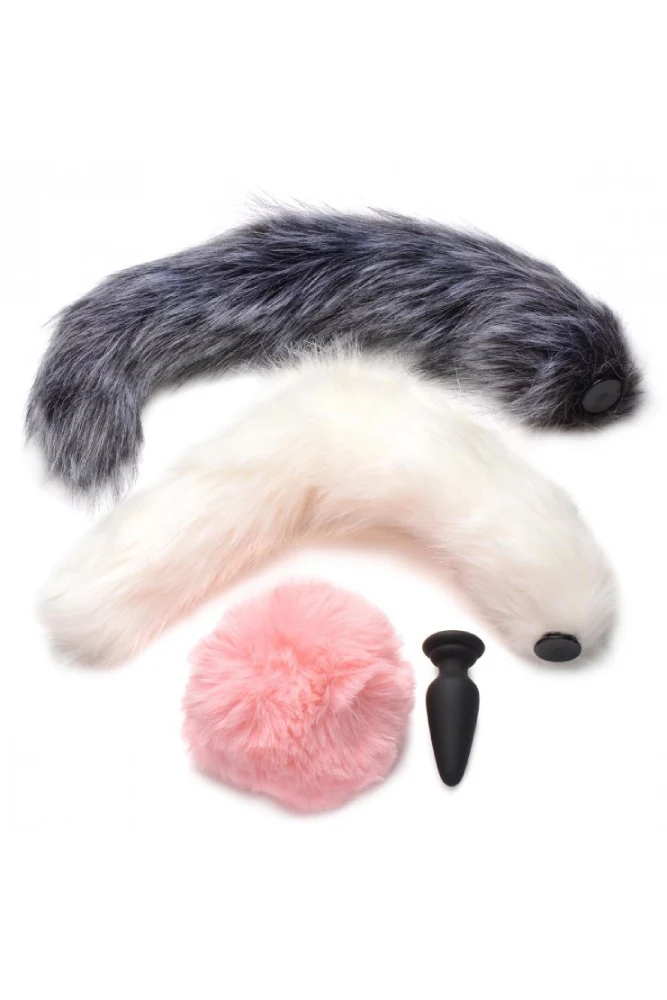 XR Brands - Tailz - Snap-On Silicone Plug with 3 Interchangeable Tails