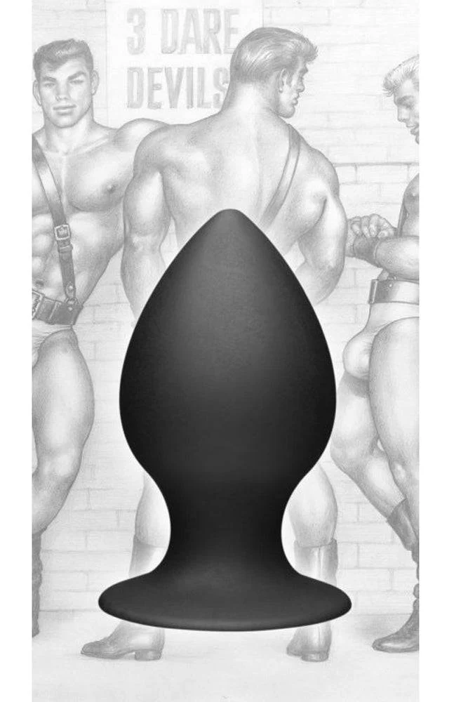 XR Brands - Tom of Finland - Silicone Anal Plug - Medium - Black - Image 3