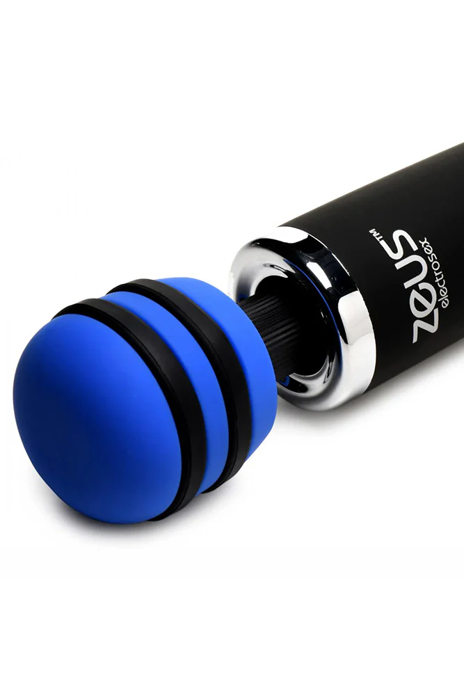 XR Brands - Zeus - E-Stim Vibrating Wand Massager -Black - Image 3