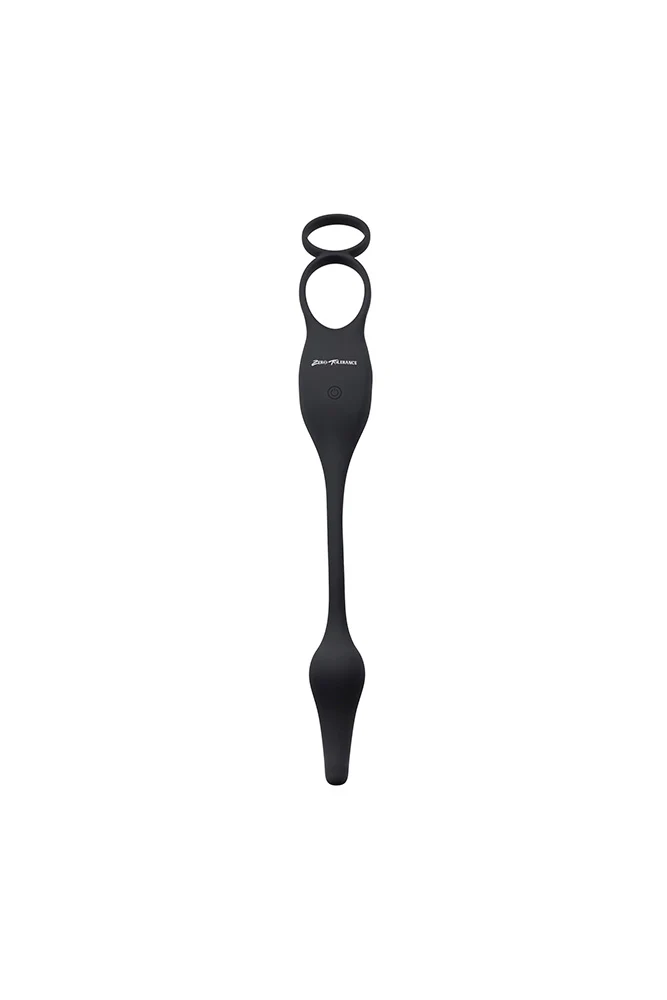 Zero Tolerance - Plug & Tug Cockring with Vibrating Butt Plug - Black - Image 4