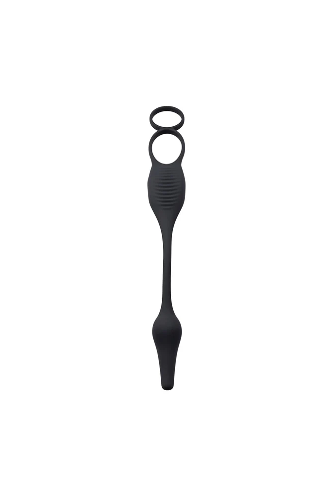 Zero Tolerance - Plug & Tug Cockring with Vibrating Butt Plug - Black - Image 5