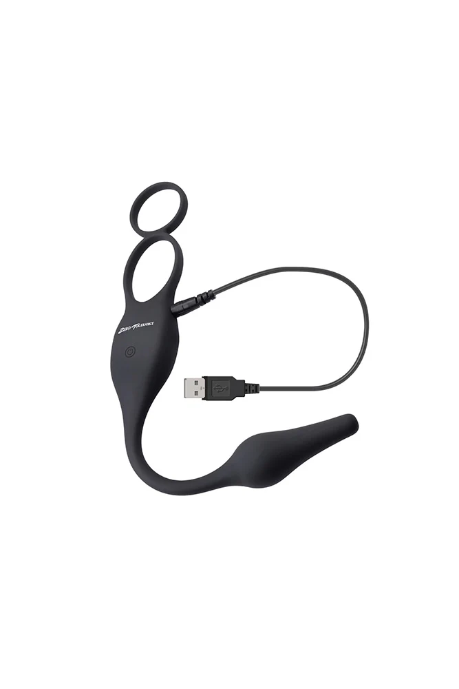 Zero Tolerance - Plug & Tug Cockring with Vibrating Butt Plug - Black - Image 6