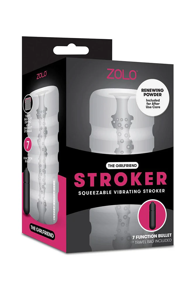 Zolo - The Girlfriend Squeezable Vibrating Stroker - Clear - Image 4